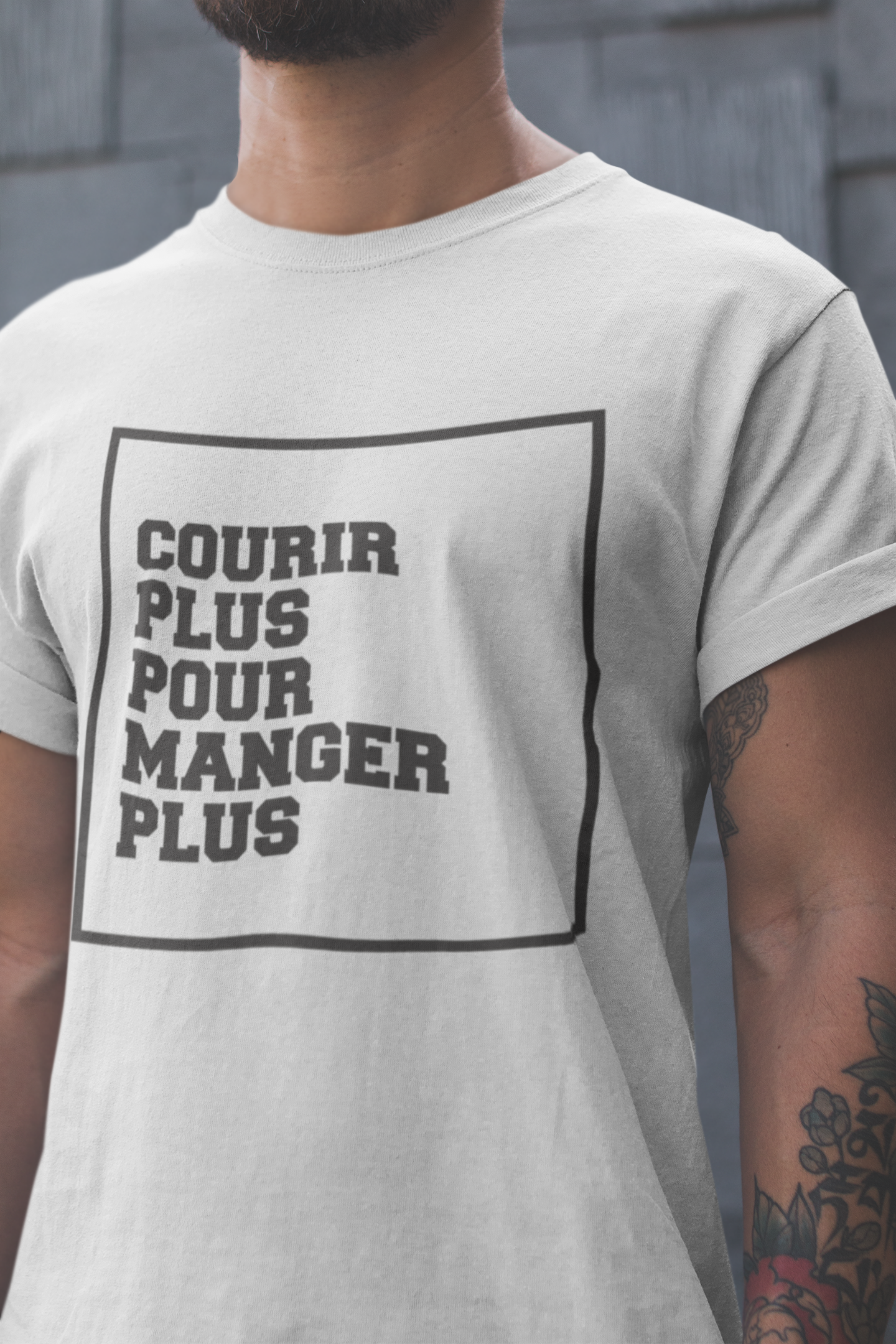 Download T-shirt - Courir plus pour manger plus | MCL Sérigraphie | Mode homme