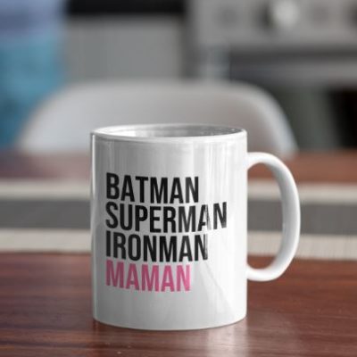 Image de mug "Batman, Superman, Ironman, Maman" - MCL Sérigraphie
