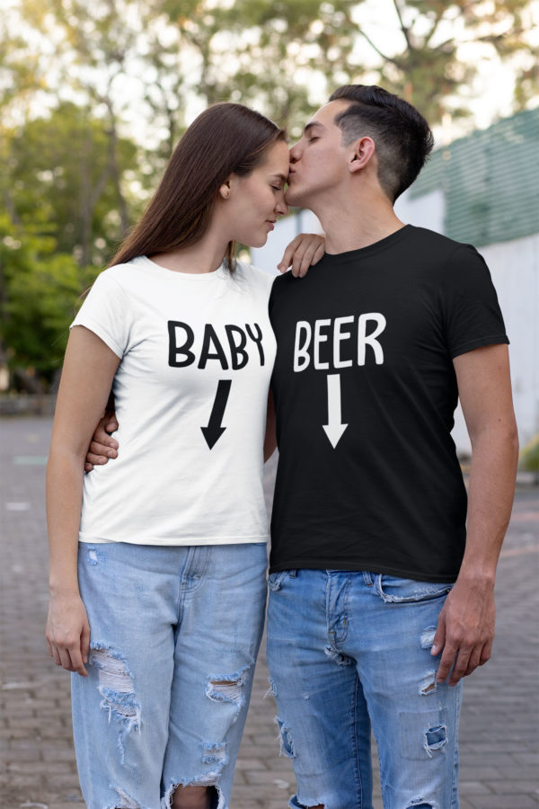 T-shirts duo couple l Baby/Beer l MCL Sérigraphie
