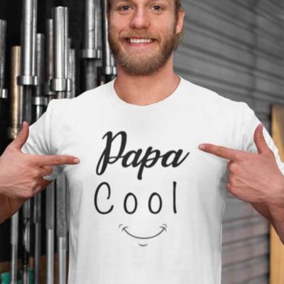Image de t-shirt blanc "Papa Cool"-MCL Sérigraphie