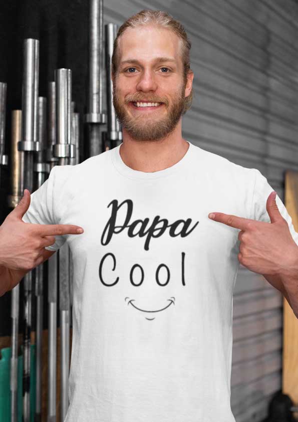 Image de t-shirt blanc "Papa Cool"-MCL Sérigraphie