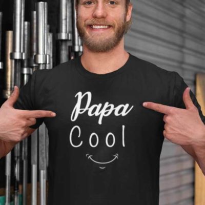 Image de t-shirt noir "Papa Cool"-MCL Sérigraphie