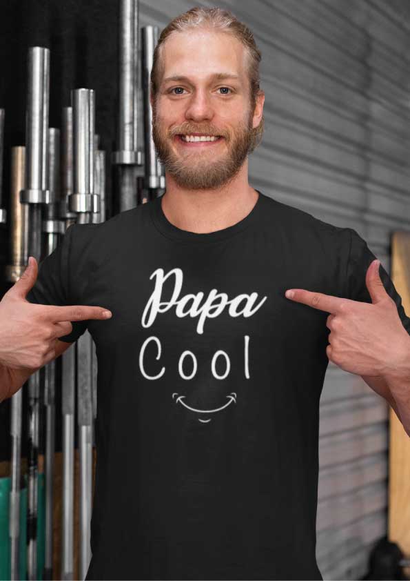 Image de t-shirt noir "Papa Cool"-MCL Sérigraphie